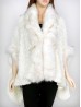 Premium Faux Fur Cape with Rose Imprints & Sleeves